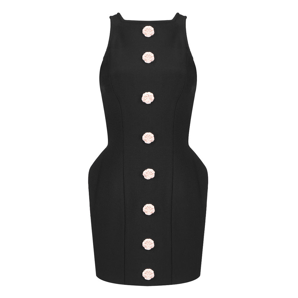 Damen Figurbetontes Kleid mit Blumendetails Drune