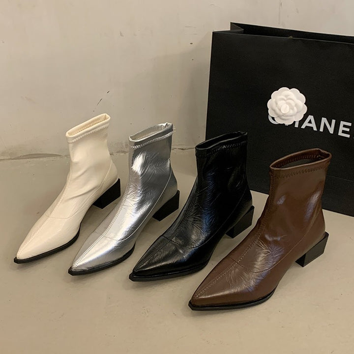 Damen Modische und elegante Stiefeletten Drune