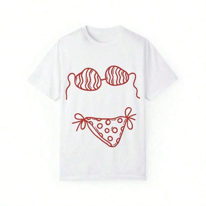Damen oversized T-Shirt mit kreativem Bikinimotiv und lässigem Schnitt Drune