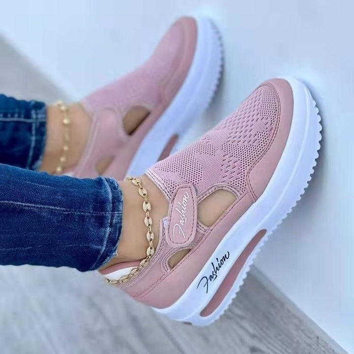 Damen  atmungsaktive Plateausneaker mit Klettverschluss und integrierter Luftdämpfung Drune