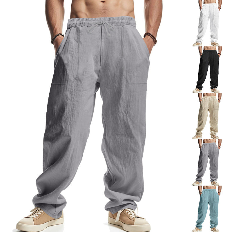 Herren lässige Utility-Hose mit elastischem Bund und tiefen Taschen Drune