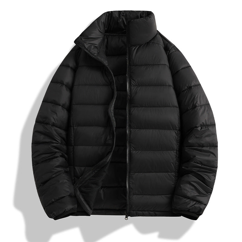 Herren Leichte ultrawarme packbare Steppjacke mit horizontaler Steppung, hohem Stehkragen und Zwei-Wege-Reißverschluss Drune