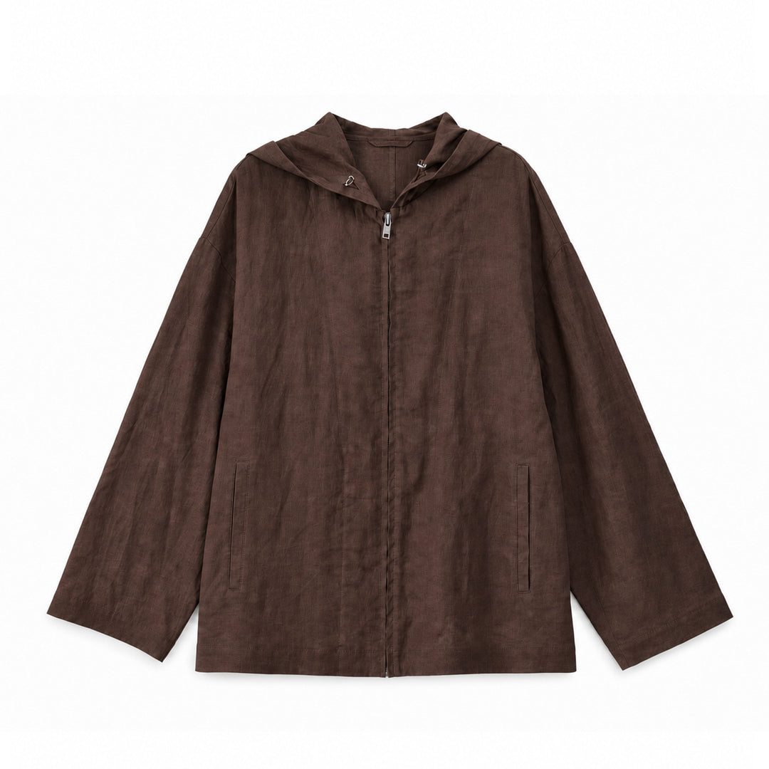 Damen Leichte Kapuzenjacke aus Leinen Drune