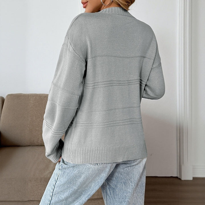 Damen Lässiger Off-Shoulder Strickpullover Drune