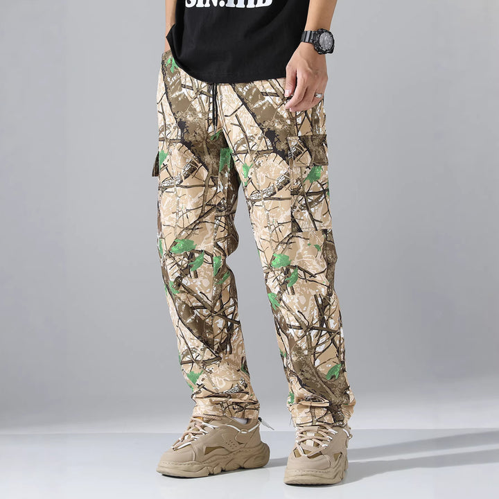 Herren Tapered Cargo-Jogginghose mit Multifachtaschen, Tunnelzug & Utility-Details Drune