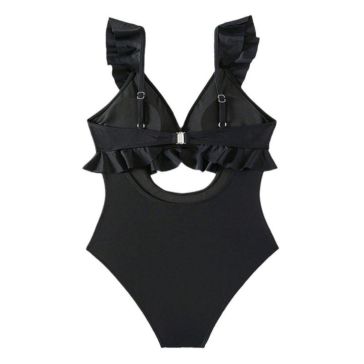 Damen Einteiliger Badeanzug mit Volants und Cut-Out Drune