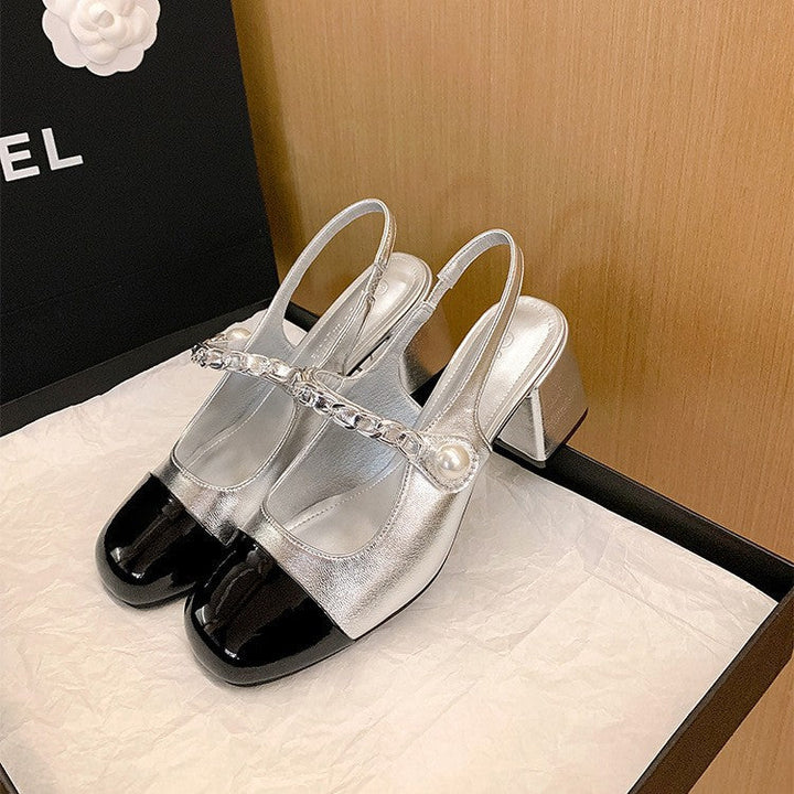 Damen Pumps mit modischem Ketten-Detail und elegantem Blockabsatz Drune