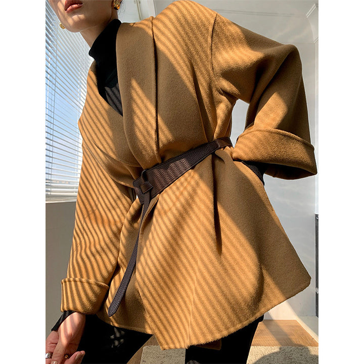 Damen Wickeljacke mit Taillengürtel Drune