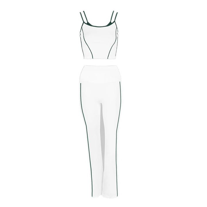 Damen Sportliches Zweiteiliges Set mit modischem Crop-Top und weiten Leggings Drune