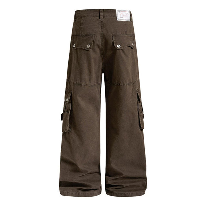Damen weite Baumwoll-Cargohose im Vintage-Look mit ballonförmiger Silhouette und großen Klappentaschen Drune