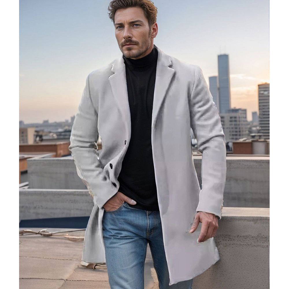 Herren Eleganter Wollmantel mit hochwertiger Verarbeitung Drune
