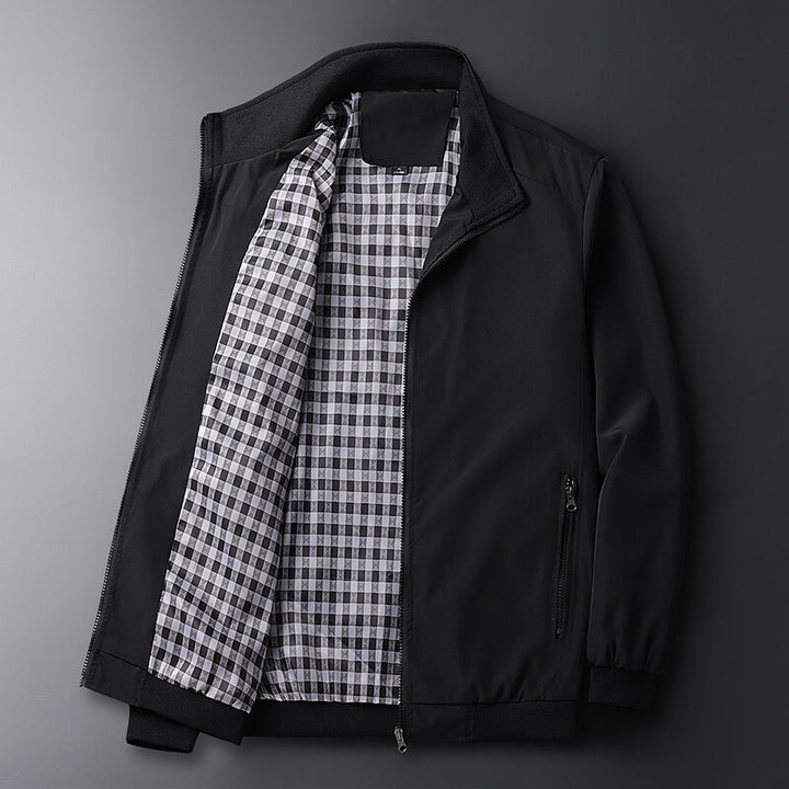 Herren Leichter wind- und wasserabweisender Zip-Blouson mit Stehkragen und Reißverschlusstaschen Drune