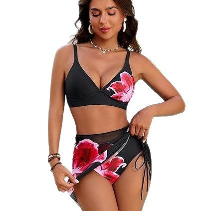 Damen Hochgeschnittener Bikini mit Wickelrock Drune