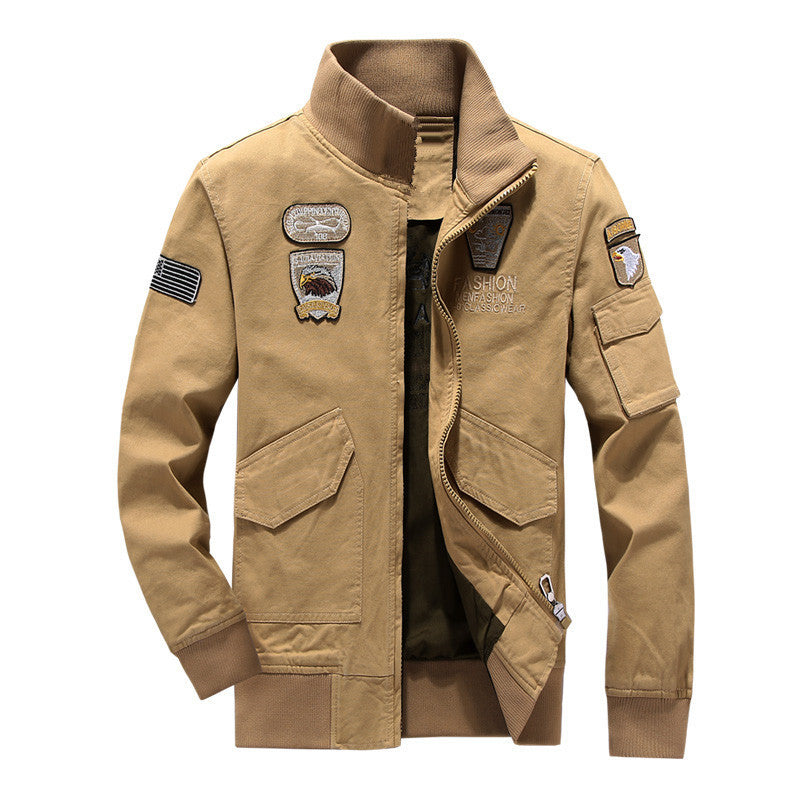 Herren Baumwoll-Canvas-Bomberjacke mit gesteppter Thermofütterung und Schulterklappen Drune