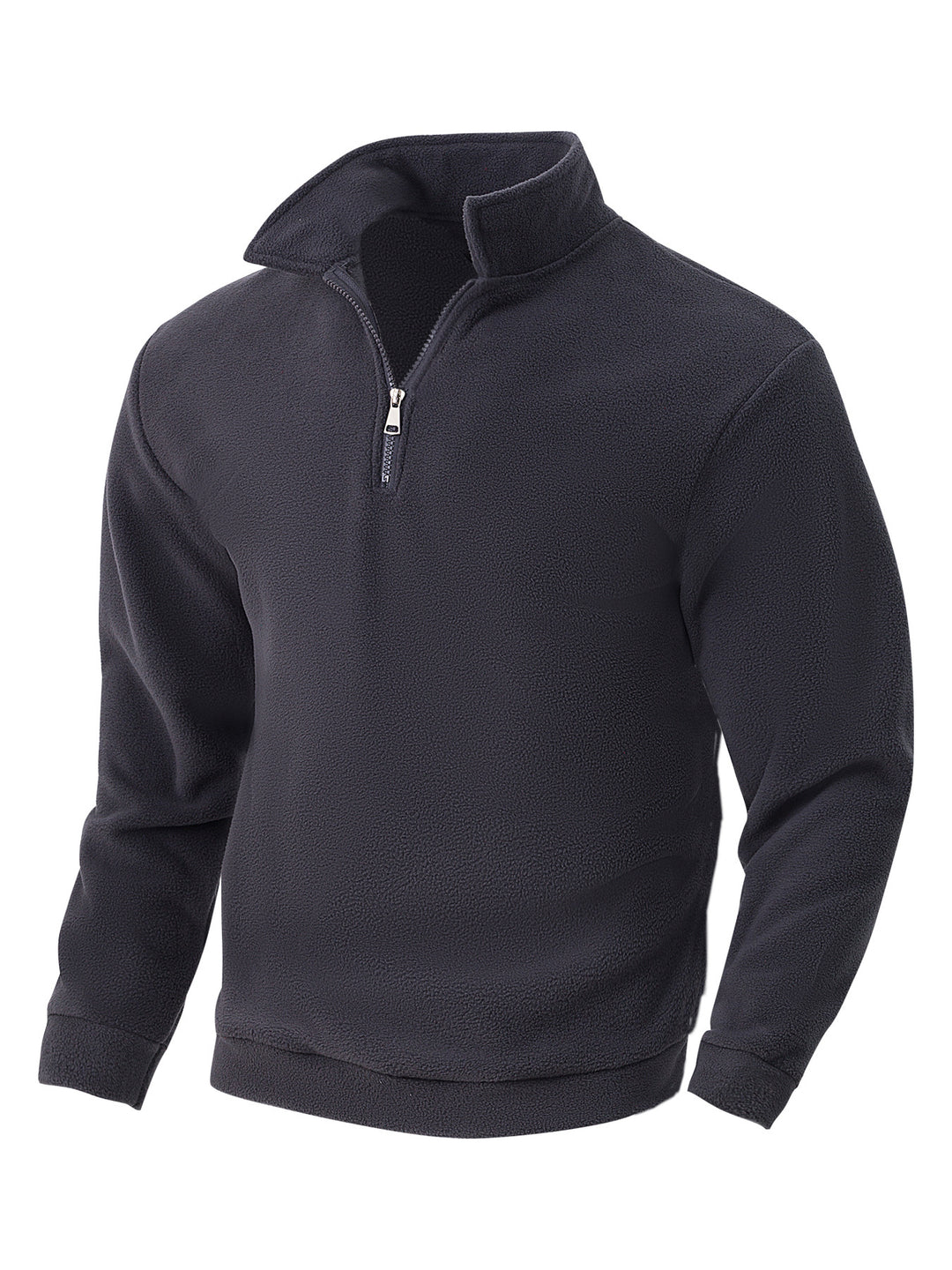 Herren Fleece-Halbzip-Pullover mit Stehkragen, weichem Teddy-Fleece und elastischen Bündchen Drune