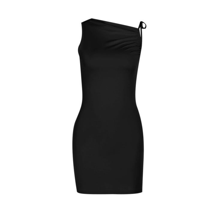 Damen figurbetontes One-Shoulder-Kleid Drune