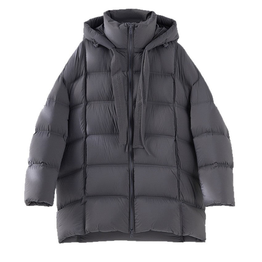 Damen Boxy-Steppjacke mit übergroßem Thermokragen und dekorativen Kordel-Details Drune