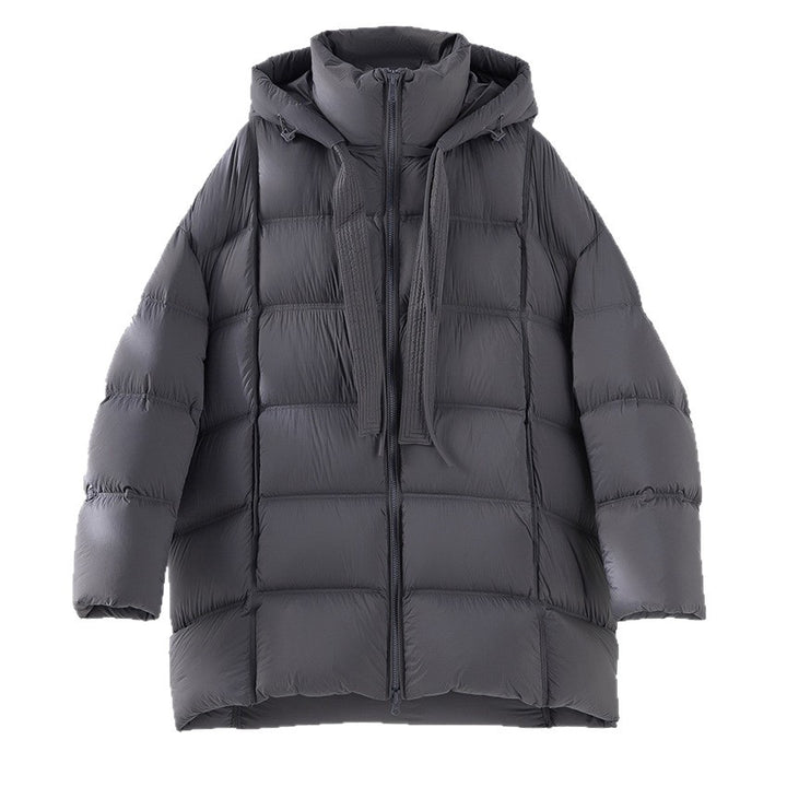 Damen Boxy-Steppjacke mit übergroßem Thermokragen und dekorativen Kordel-Details Drune