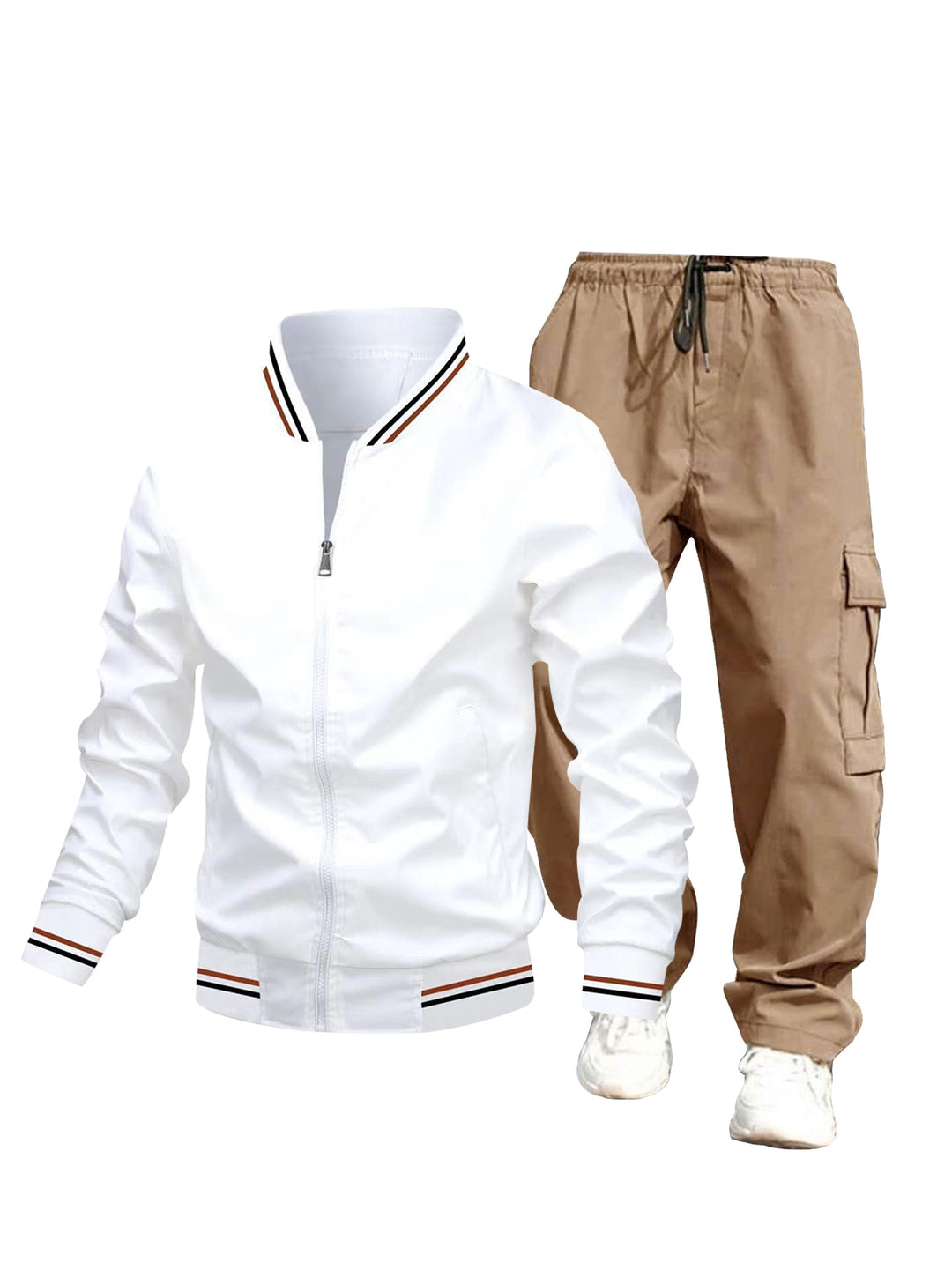 Herren Sportliche Jacke und Cargo-Hose Set Drune