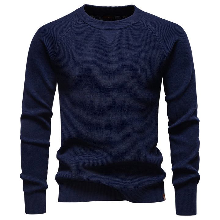 Herren nan mitteldicker Struktur-Strickpullover mit Raglanärmeln und Rippenbündchen Drune