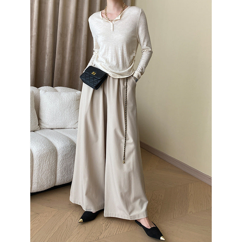 Damen Langarm-Henley-Oberteil Drune