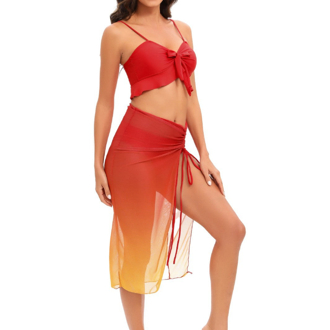 Damen Bikini-Set mit Rüschendetails und hoch taillierten Shorts Drune