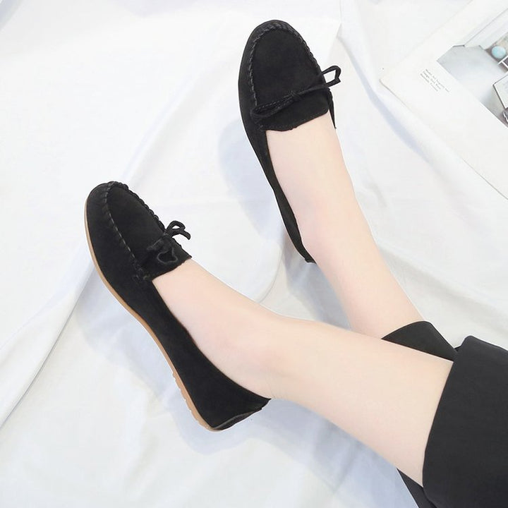 Damen Mokassins mit eleganter Ziernaht und weichem Veloursleder Drune
