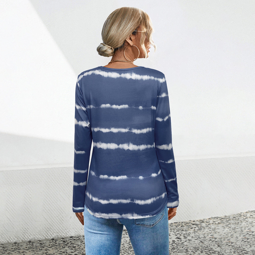 Damen Langarmshirt mit modernem Batikmuster Drune