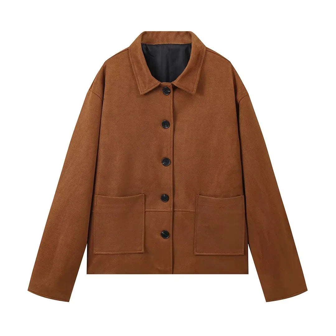 Damen trendige Utility-Jacke aus hochwertigem Material mit praktischen Taschen Drune