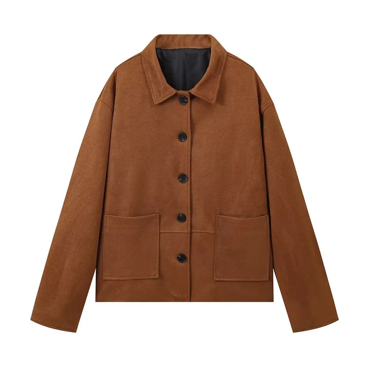 Damen trendige Utility-Jacke aus hochwertigem Material mit praktischen Taschen Drune