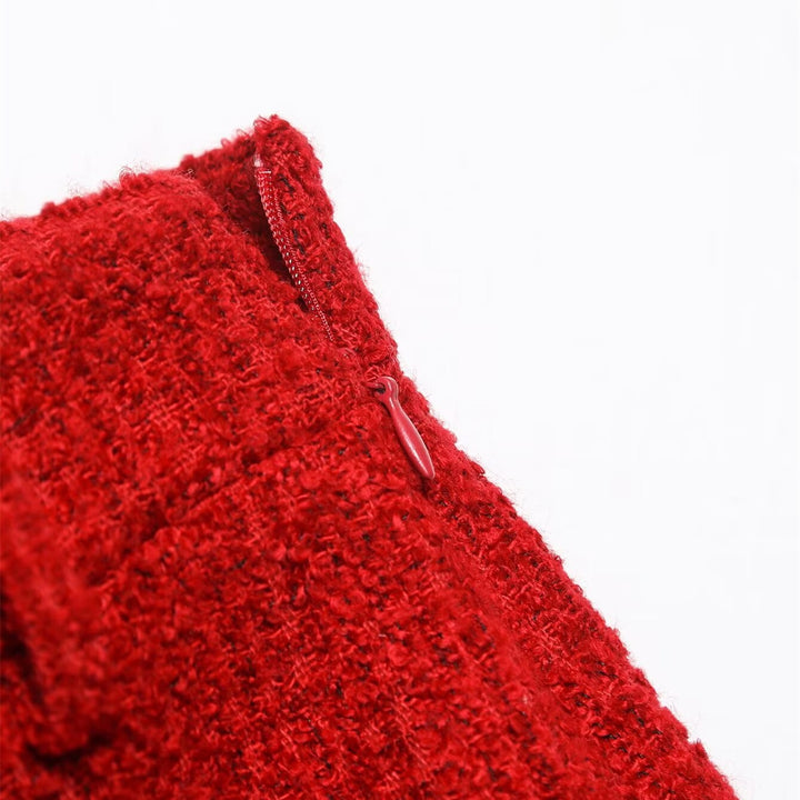 Damen Tweedrock mit seitlichem Schlitz und eleganter Struktur Drune
