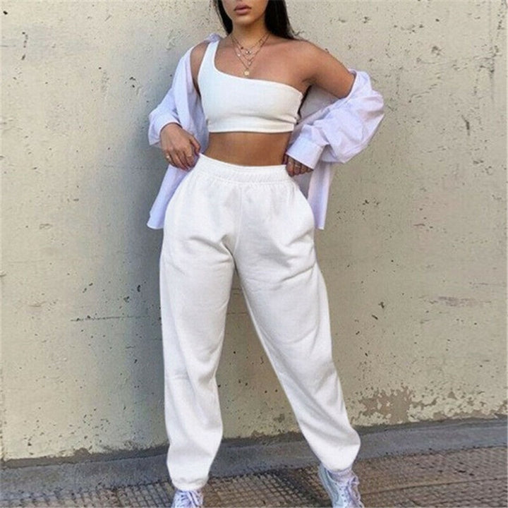 Damen Lässige Jogginghose mit elastischem Bund und seitlichen Taschen Drune