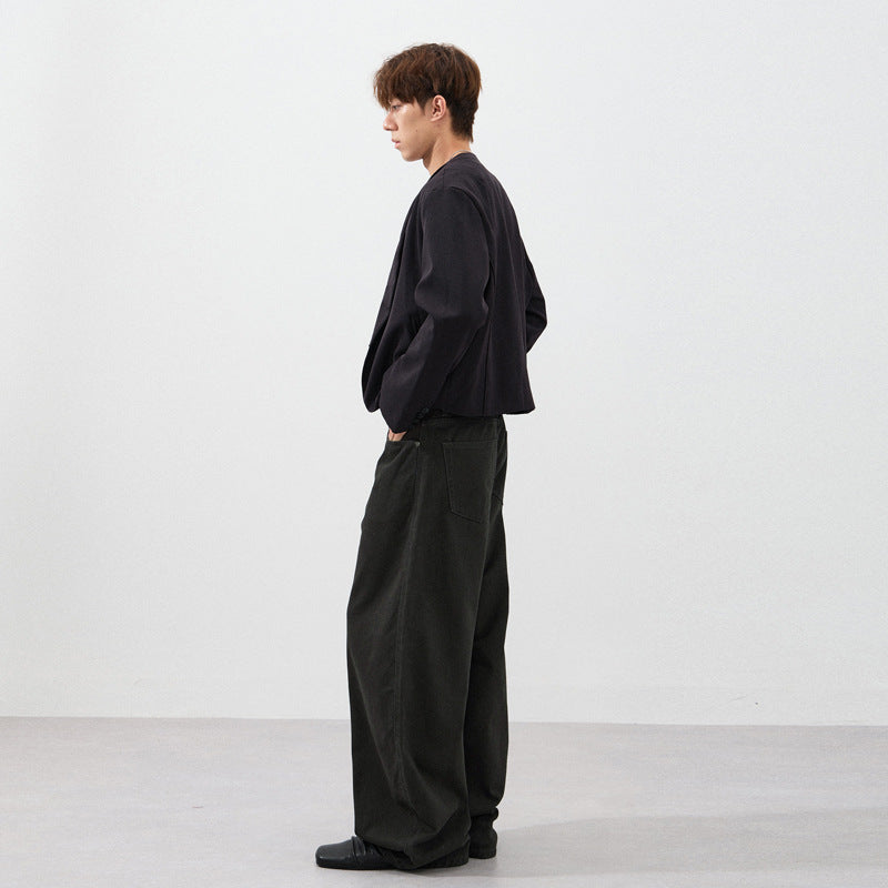 Herren Ultraweite Baumwoll-Twill-Palazzohose mit fließender Oversize-Silhouette Drune