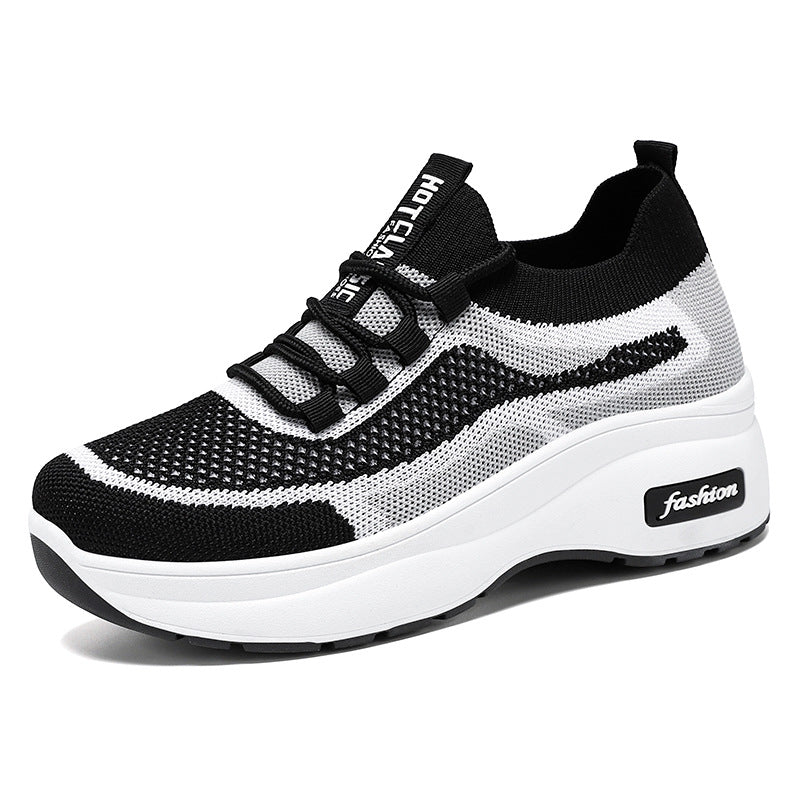 Damen Sportliche Sneakers mit atmungsaktiver Strick-Oberfläche und flexibler Sohle Drune