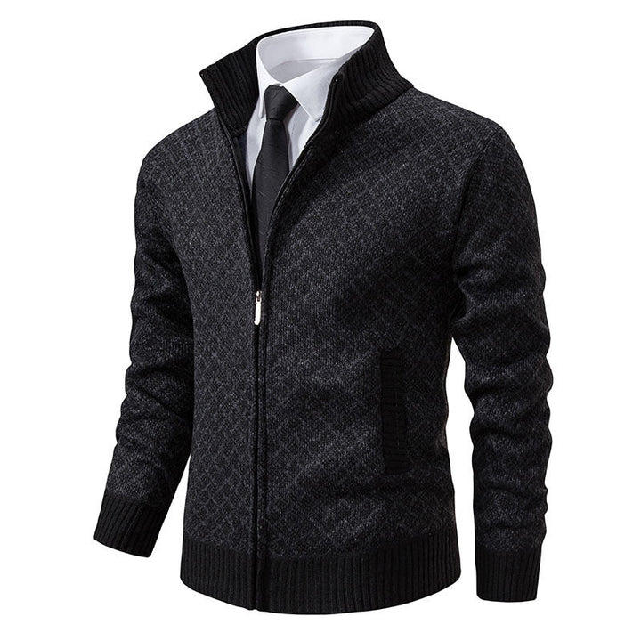 Herren stilvolle Strickjacke mit hochwertigem Zipper Drune