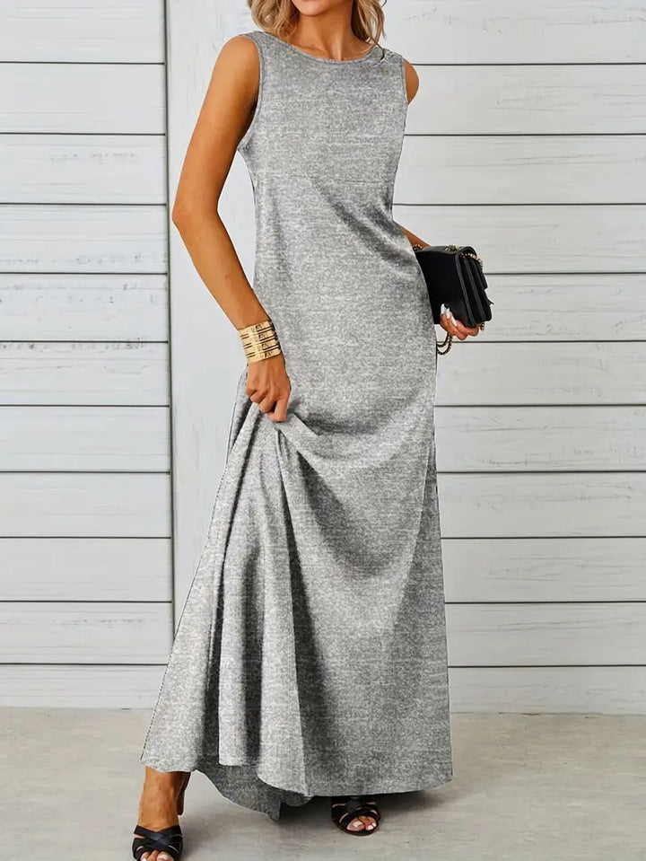 Damen elegantes Maxikleid mit schwingendem Saum und klassischem Schnitt Drune