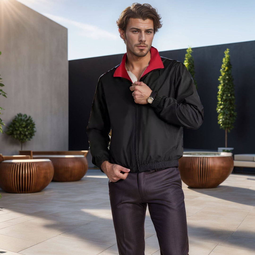 Herren leichte Freizeitjacke mit Stehkragen und elastischen Bündchen Drune