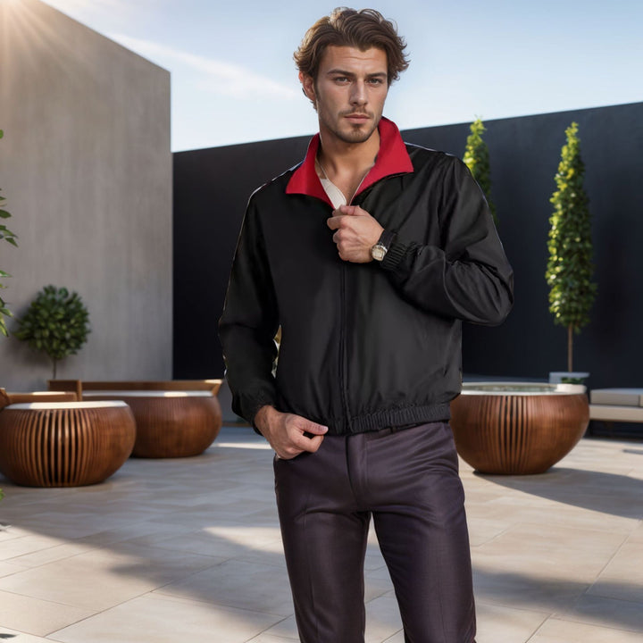 Herren leichte Freizeitjacke mit Stehkragen und elastischen Bündchen Drune