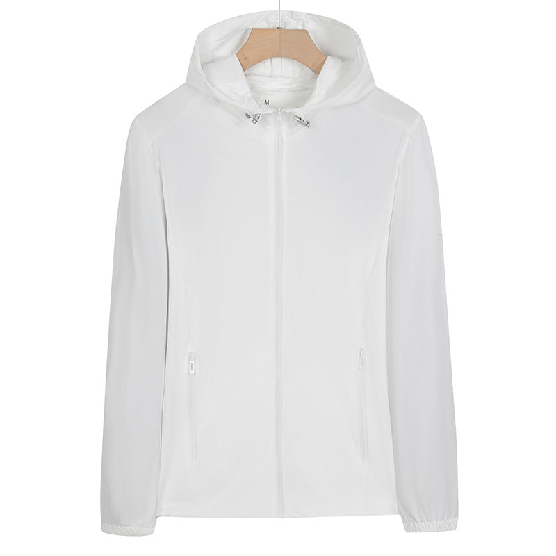 Unisex Leichte wind- und wasserabweisende Kapuzen‑Übergangsjacke mit durchgehendem Reißverschluss, Reißverschlusstaschen & elastischen Bündchen Drune