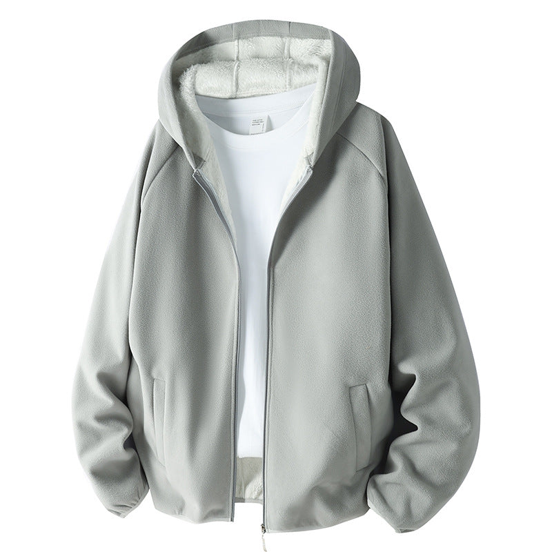 Unisex Fleecejacke mit Teddyfutter und Kapuze Drune