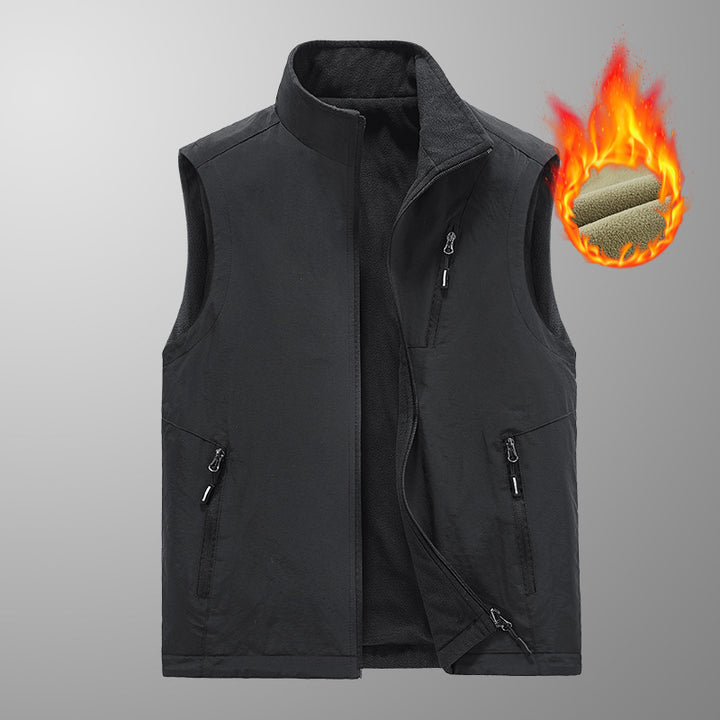 Herren Wärmende Fleece-Jacke ohne Ärmel Drune
