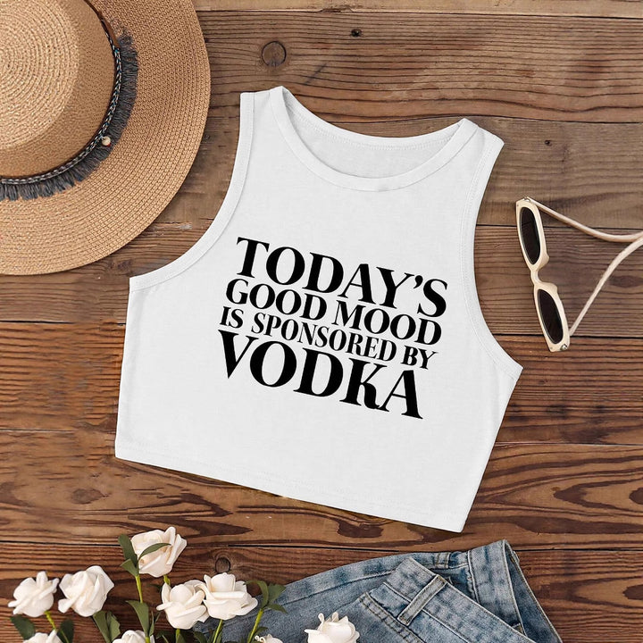 Damen Crop-Top mit inspirierendem Schriftzug und figurbetontem Design Drune