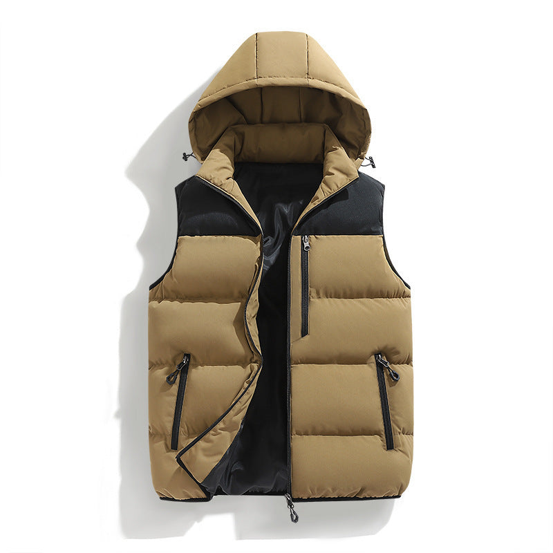 Herren Wattierte Outdoor-Weste mit Kapuze Drune