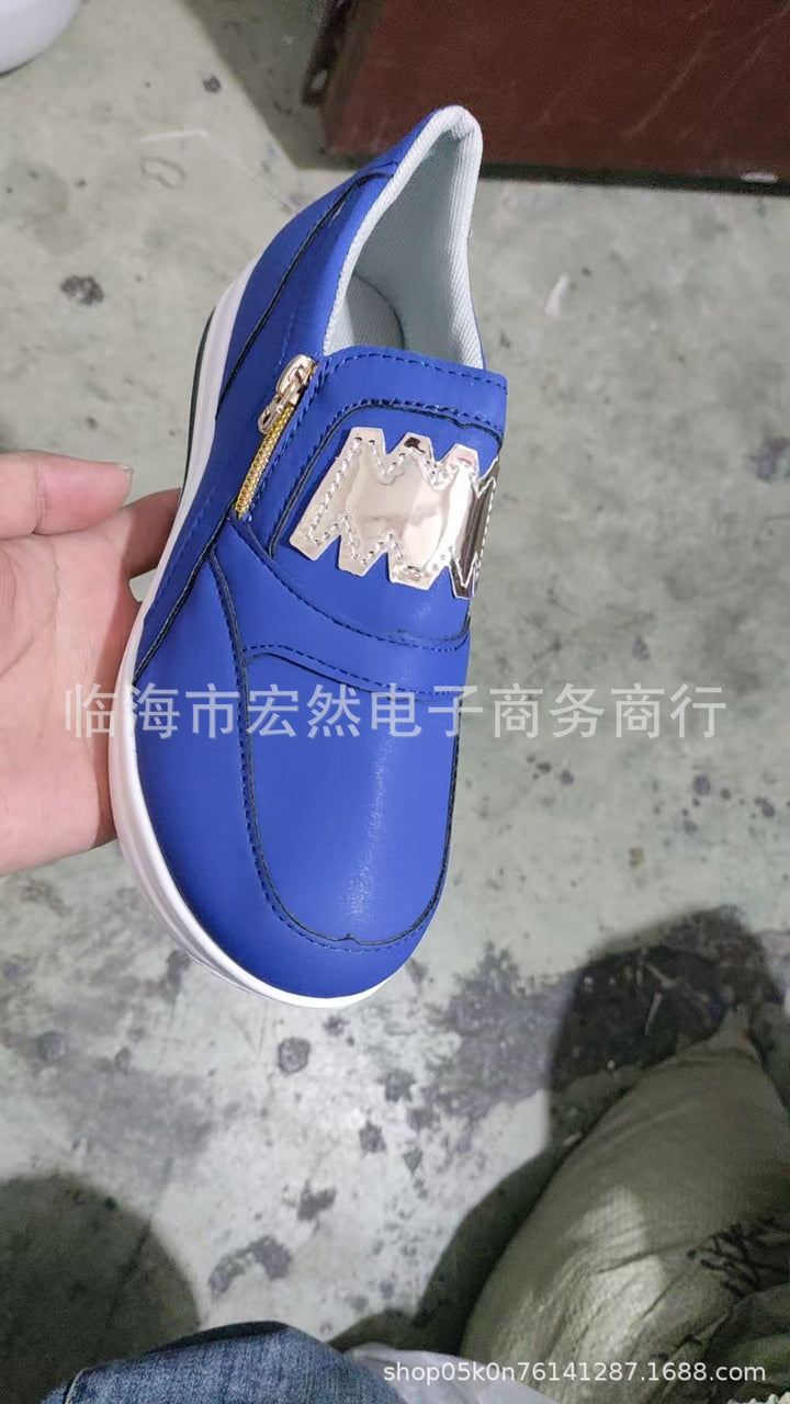 Damen  Slip-On Keilsneaker mit dekorativem Reißverschluss, gepolstertem Memory-Fußbett und profilierter Plateausohle Drune