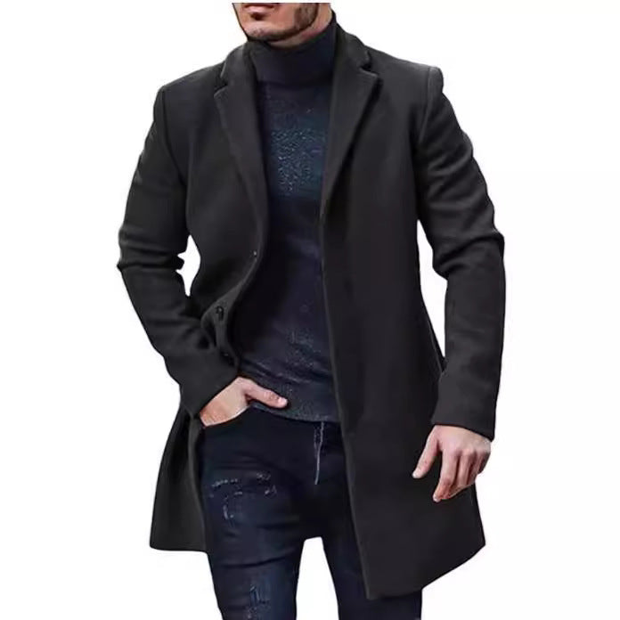 Herren eleganter Langmantel mit schmalem Schnitt Drune