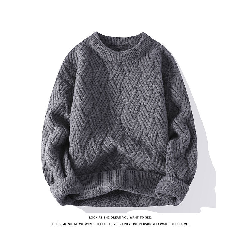 Damen nan grobgestrickter Oversize-Pullover mit Zopfmuster und elastischem Rippbund Drune