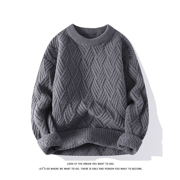 Damen nan grobgestrickter Oversize-Pullover mit Zopfmuster und elastischem Rippbund Drune