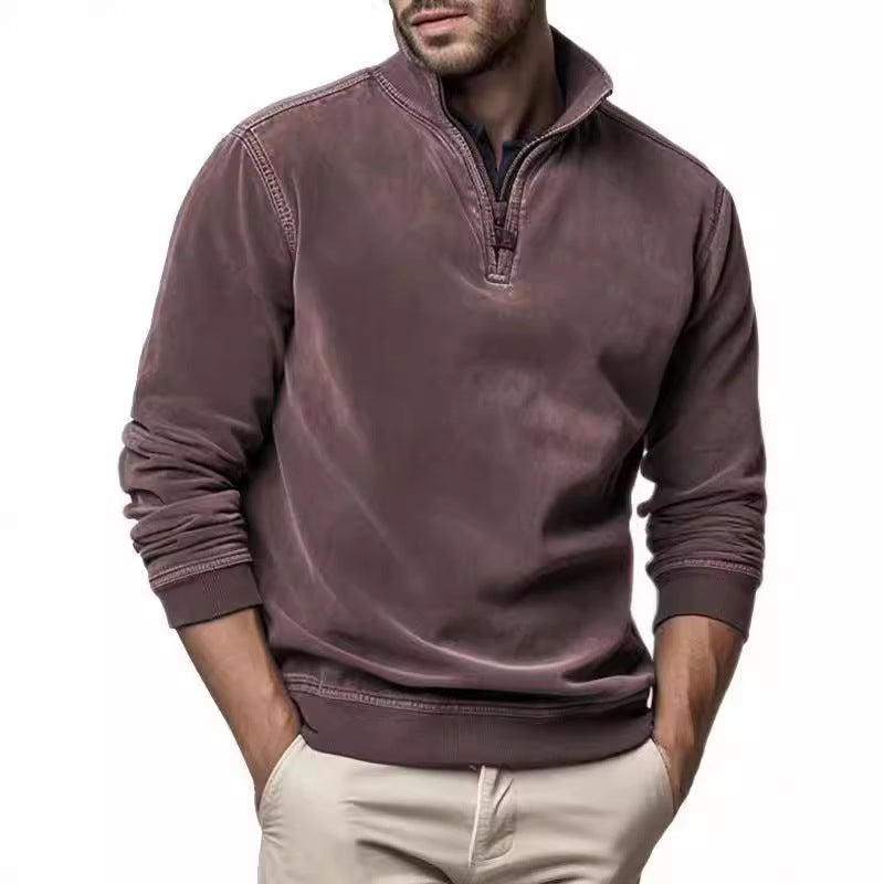 Herren sportlicher Pullover mit praktischem Stehkragen Drune