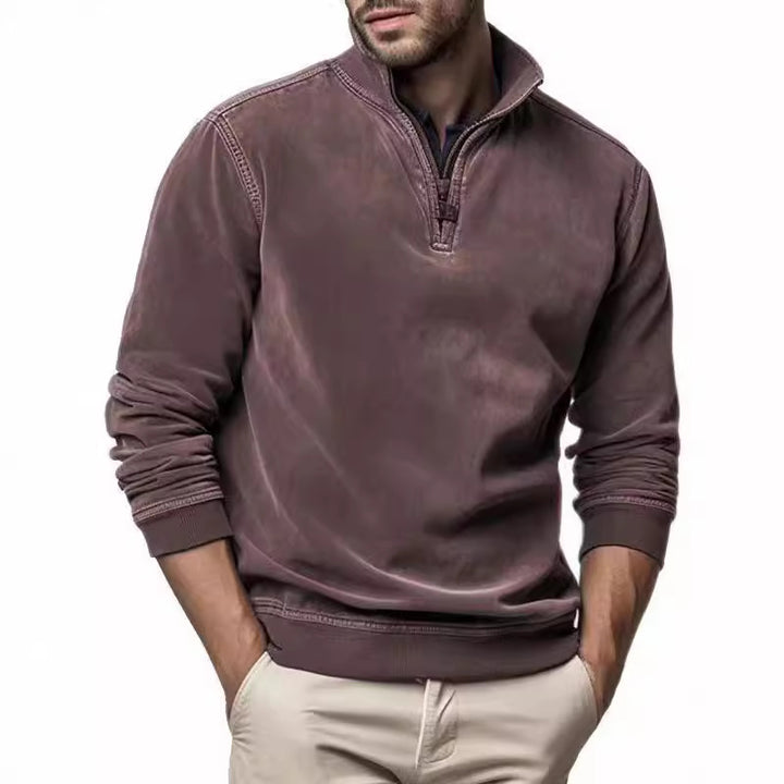 Herren sportlicher Pullover mit praktischem Stehkragen Drune