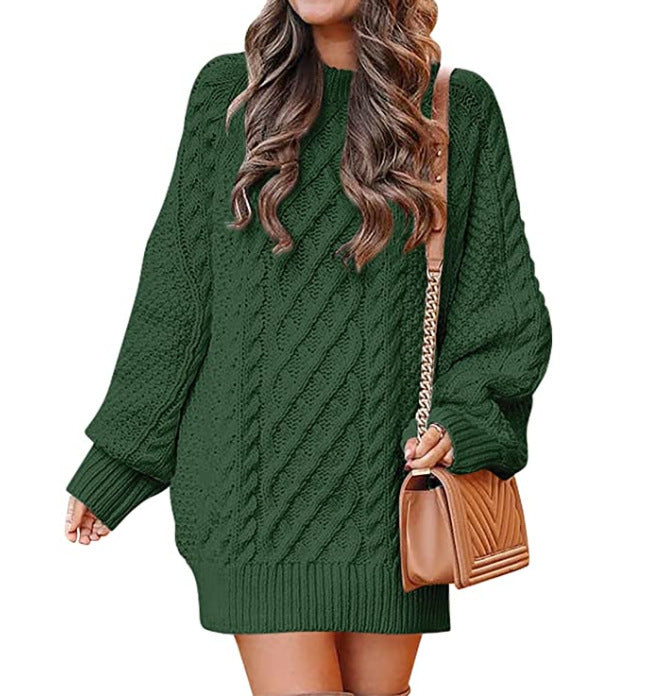 Damen Oversize-Strickpullover mit Zopfmuster Drune